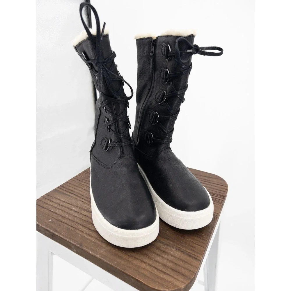 Baffin Yorkville Women‎ Black Leather Winter Boots Size 7.5 NWOT